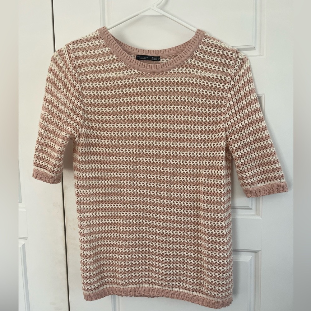 Zara open weave knit top